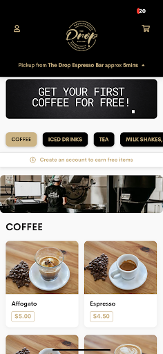 Android application The Drop Espresso Bar screenshort