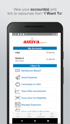 Android application Astiva Health WOW Wallet screenshort