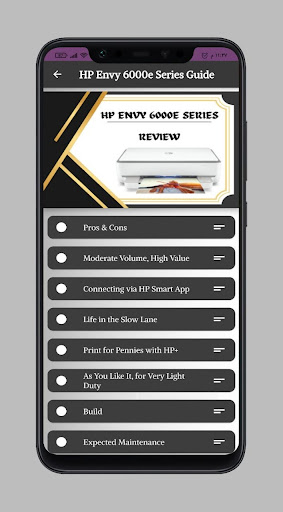 Android application HP Envy 6000e Series Guide screenshort
