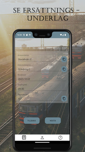 Android application Tågförseningar - Tågersättning screenshort