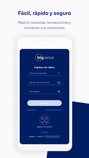 Android application BTG Pactual Colombia screenshort