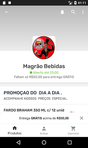 Android application Magrão Bebidas screenshort