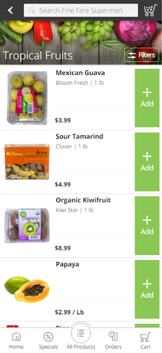 Screenshot of Fine Fare Supermarkets