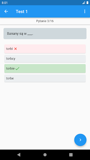 Android application Polish Grammar Tests screenshort