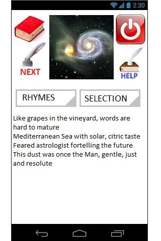 Android application Algorithmic Poetry screenshort