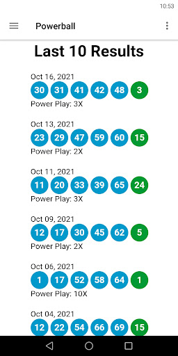USA Powerball Lotto Results Screen 2