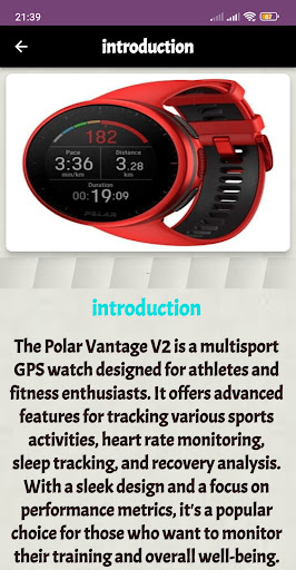 Android application polar vantage v2 guide screenshort