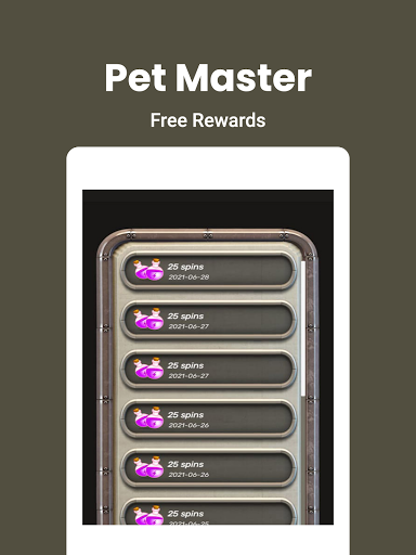 Pet Master Rewards  free spins  coins