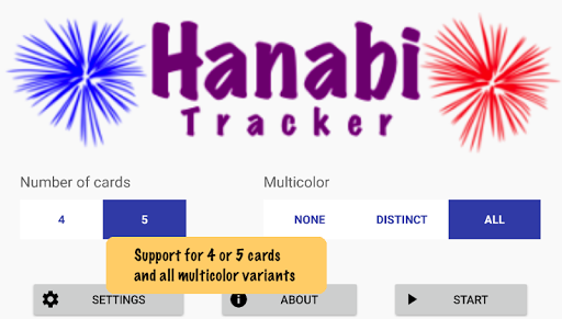 Android application Hanabi Tracker screenshort