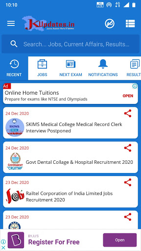 JKUpdates Jobs JK News Study