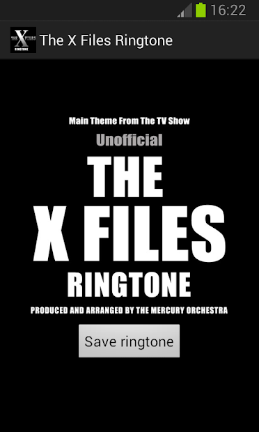 Captura 3 X Files Ringtone unofficial android