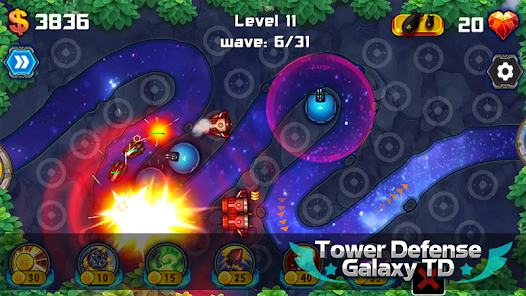 Tower Defense: Galaxy TD 1.4.2 APK + Mod (Unlimited money / Weak enemy / Invincible) for Android