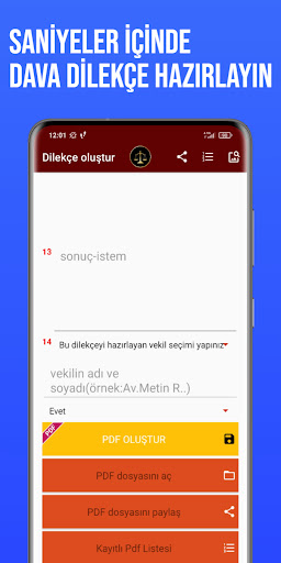 Dava Dilekçe Yazma Uygulaması Screen 3