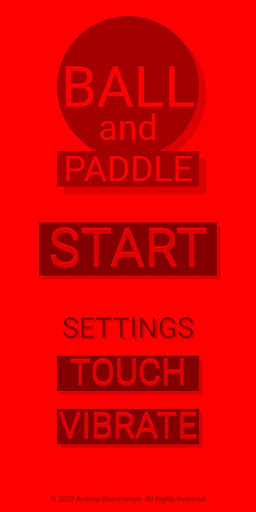 Android application Ball and Paddle screenshort