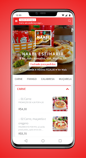Android application Naabi Esfiharia Artesanal screenshort