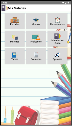 Android application Mis Materias screenshort