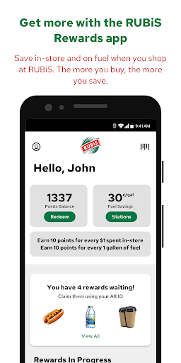 Android application RUBiS Rewards BAH/TCI screenshort