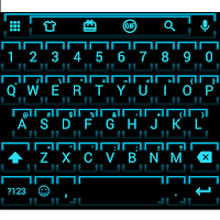 Neon Blue 2 Emoji Keyboard