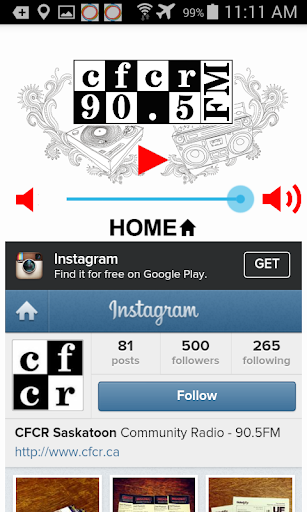 CFCR 90.5FM Saskatoon Screen 2