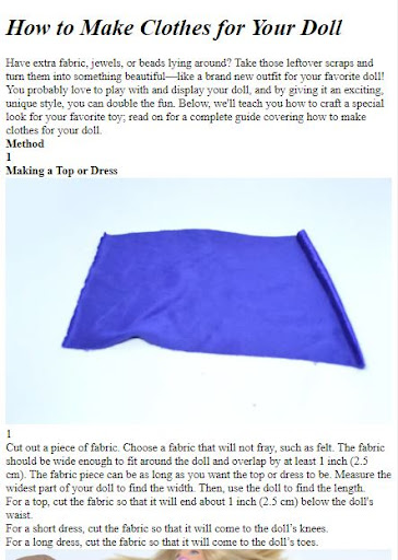 Android application How Make Clothes for Your Doll screenshort