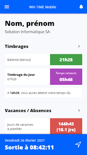 Android application Win TIME Mobile screenshort