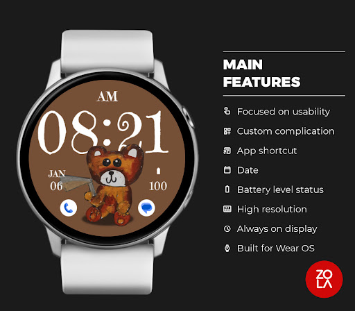 Animated Bear Watch Face Screen 2