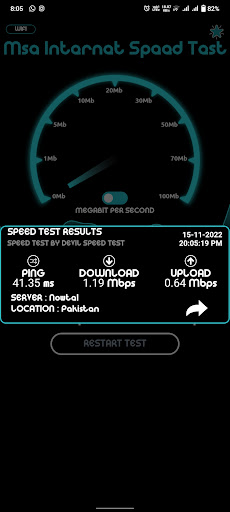 Internet Speed test Msa Screen 3