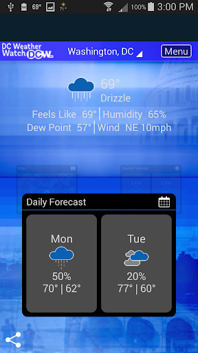 Android application DCW50 - DC Weather Watch screenshort