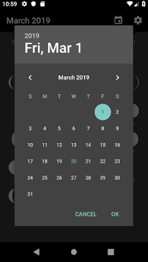 Simple Moon Calendar Screen 2