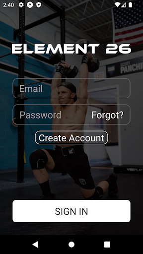 Element 26 Workout App Screen 2