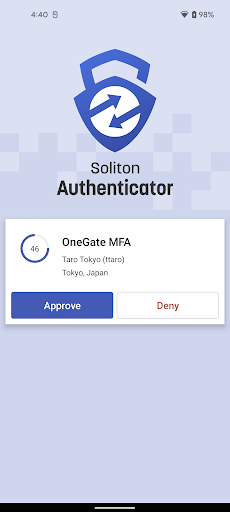 Android application Soliton Authenticator screenshort