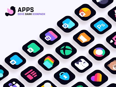 Dove Dark 图标包 APK（已修补/完全解锁）4