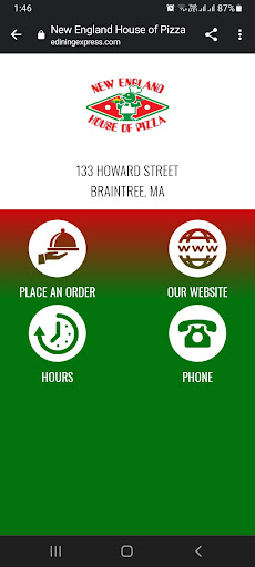 Android application New England House of Pizza screenshort