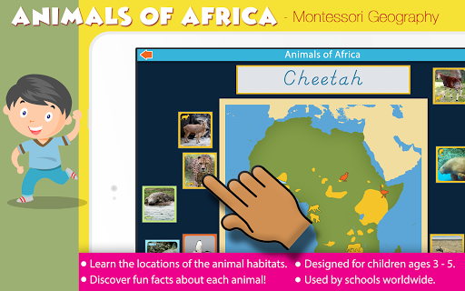 Android application Animals of Africa - Montessori screenshort