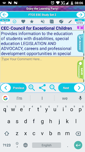 FTCE ESE Exam Review Screen 3
