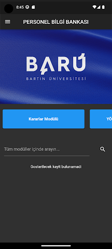 Android application BARÜ - Personel Bilgi Bankası screenshort