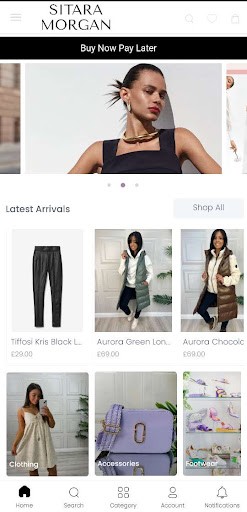Android application Sitara Morgan Boutique screenshort
