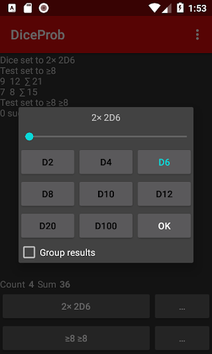 DiceProb Screen 2