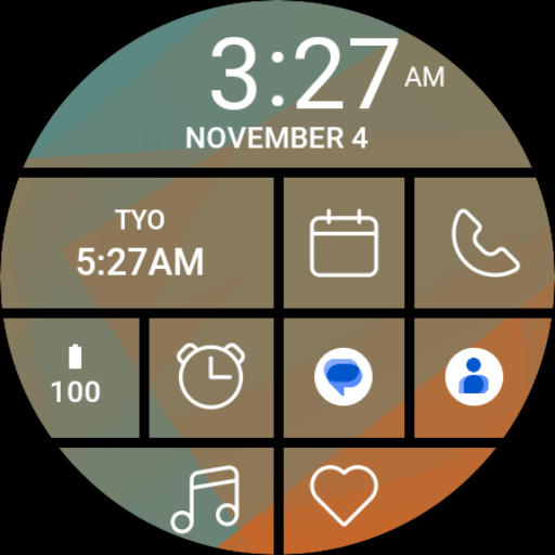 Blue Orange Tile Watch Face screenshot 4