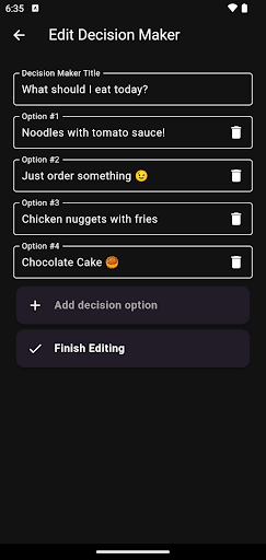 Help me Decide Screen 2