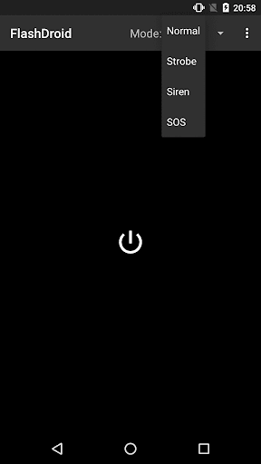 FlashDroid flashlight Screen 2