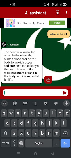 Android application AI PKCHAT screenshort