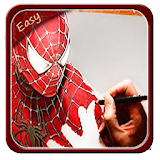 how to draw Easy Spider MEN icon