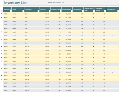 Business Inventory Templates