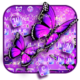 Purple Neon Butterfly Keyboard icon