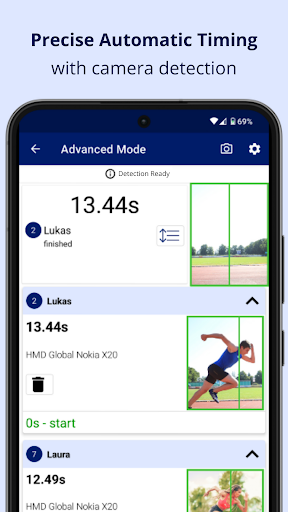 Screenshot of Photo Finish: Automatic Timing