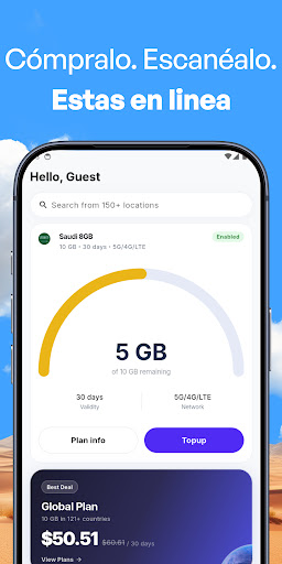 eSIM70: eSIM For Travel Data Captura de Pantalla de la Aplicación Android 3