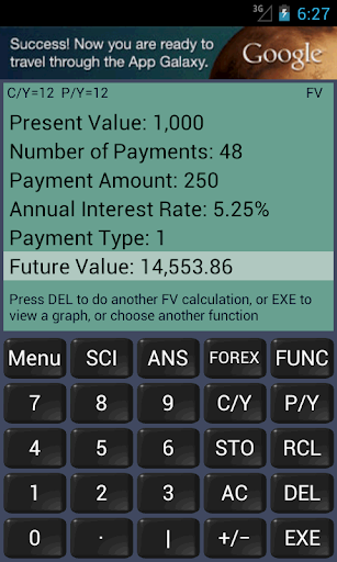 Android application Financial Calculator FincCalc screenshort