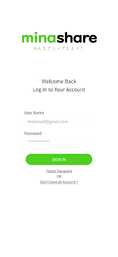 Android application Minashare screenshort