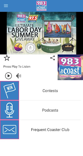 Android application 98.3 The Coast screenshort